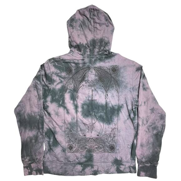 SUBSCRIPT 100% Cotton Y2K Reversible Hoodie Sword Embroidered Size Men's M - Picture 5 of 8